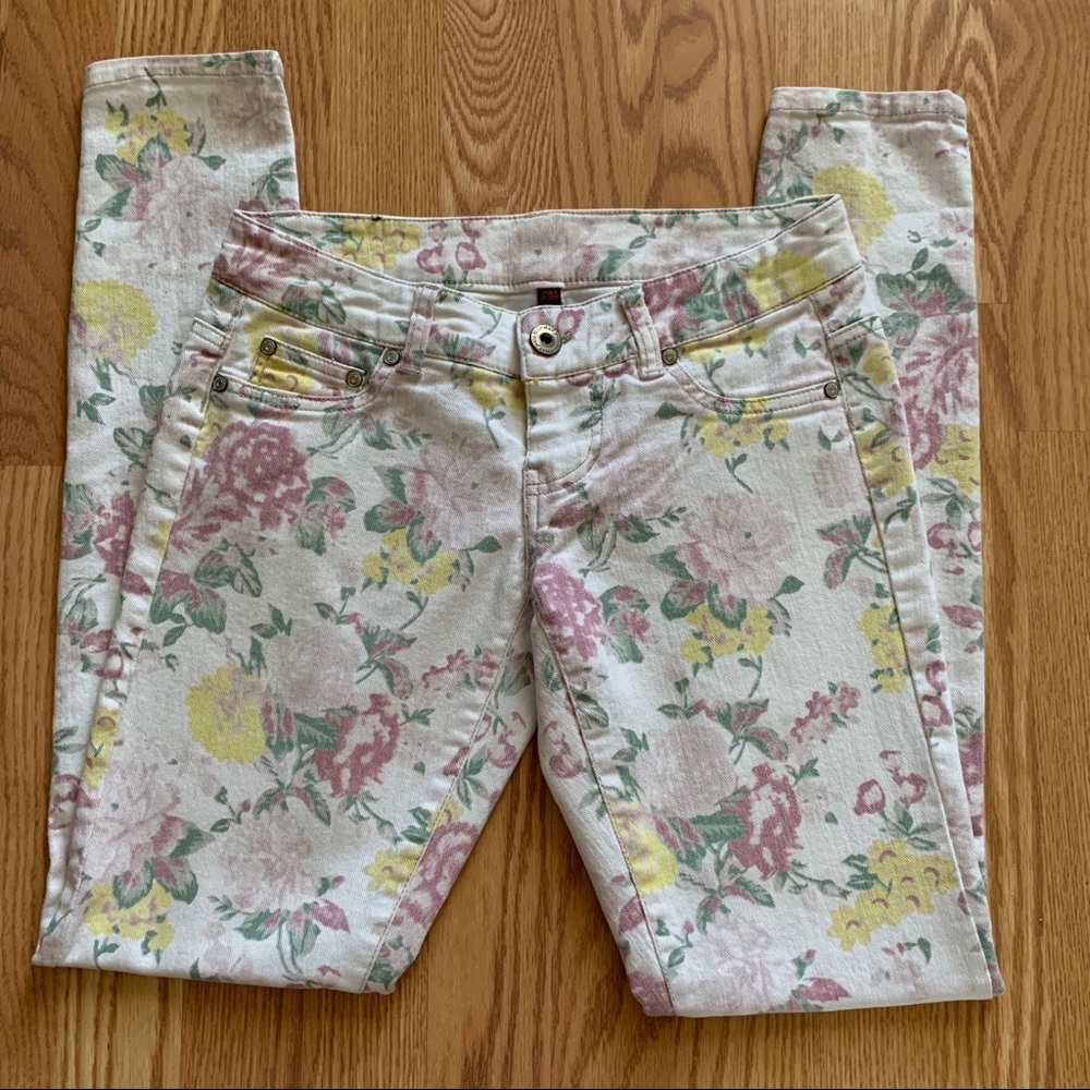 Floral skinny jeans